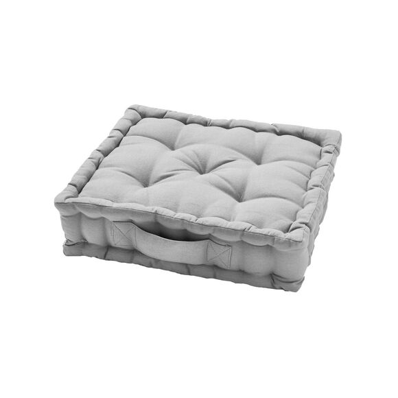 Coussin de sol uni coton (gris perle) Coussin de sol uni coton (gris perle)